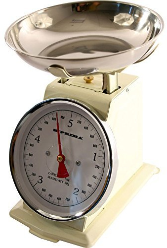 5kg Traditional Retro Mechanical Kitchen Weighing Scales (Cream)