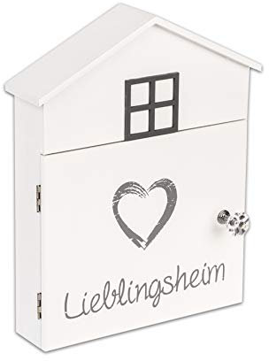 Out of the blue Cassetta portachiavi in legno, bianco, 24 x 6 x 29,5 cm