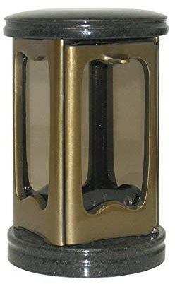 legendURN Aluminium Grablaterne mit Granit eckig Bronze