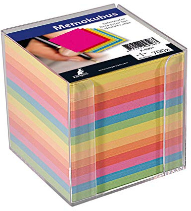 Kangaro Boîte à notes avec boîte à lettres et boîte à lettres 9,5 x 9,5 x 9,5 x 9,5 cm 700 feuilles assorties de couleurs assorties.