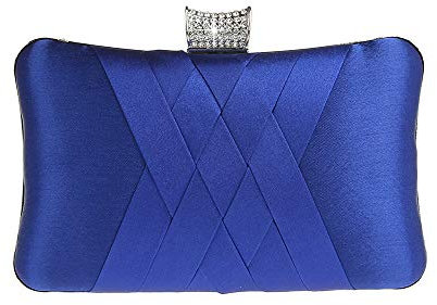 Ro Rox Francesca Retro Vintage Kristall Abend Party Box Clutch Handtaschen Tasche (Blau)