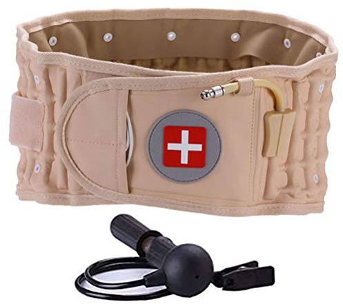 Dekomprimierung Zurück Gurt-Taille Untere Rückenstütze Brace für Back Pain Relief Spinal Aufblasbare Traction, One Size Fits für 29-51 Zoll Taille