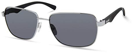 Timberland TBA9263 Hombre, Gafas de Sol Casual en Metal Ligero, Forma Rectangular, Lentes Polarizadas Verdes, Negro Matte