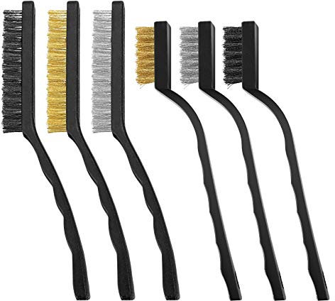 6 Pezzi Spazzole Metalliche, Spazzole Metallo per Rimuovere Ruggine, Spazzole in Filo Nylon e Rame, Spazzole per Pulire Vernice per Saldatura Delle Scorie e Ruggine - 7/9 pollici