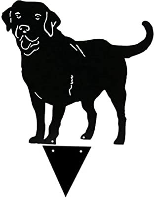 WINBST Statue per cani da giardino, in metallo con sagoma di cane e spina, decorazione da giardino, decorazione per giardino, decorazione per esterni, 38 x 37 cm