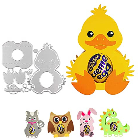Bymivofun 3D Fustelle Pasquali, Fustelle Uova di Coniglio, Set di Stampini per Punzonatura Pasquali, per Scrapbooking, Carta Fotografica, Carte, Goffratura Artigianale, Produzione fai-da-te (Anatra)