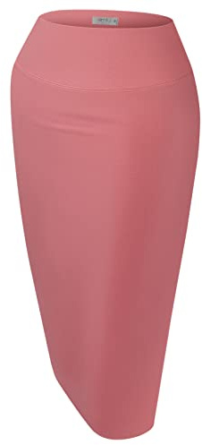 Jupes crayon standard et grande taille pour femmes sous le genou. travail, week-end, rendez-vous galant, bureau sexy, rose, XX-Large