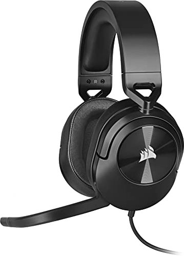 Corsair HS55 Surround Gaming Headset (Leatherette Memory Foam Ear Pads, Dolby Audio 7.1 Surround Sound, Lightweight, Omni-Directional Microphone, Multi-Platform Compatibility) Carbon (Renewed)