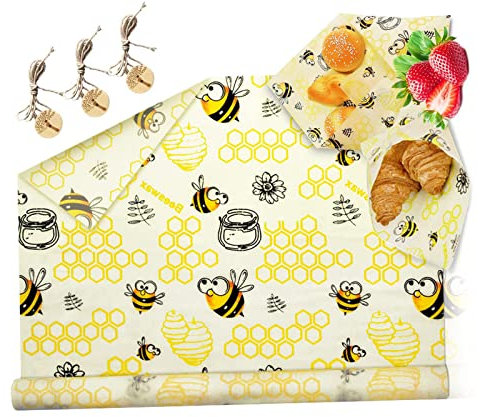 Beeswax Cloths Beeswax Wraps Reusable Beeswax Wraps Set for Sandwiches Food DIY Cheese Fruit Packaging 100 x 33 Wax Paper Sustainable Environmentally Friendly Oilcloth