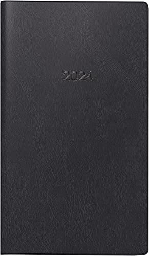 BRUNNEN Monatskalender Modell 750 2024 2 Seiten = 1 Monat Blattgröße 8,7 x 15,3 cm schwarz