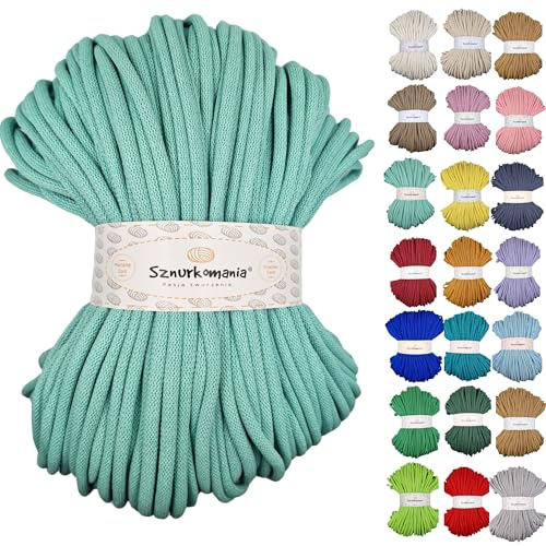 Cordoncino di cotone 9 mm, 100 m, diversi colori, filato di cotone, filo di cotone intrecciato da 9 mm con nucleo, cordoncino macramè, cordoncino per uncinetto, cordoncino da 9 mm,