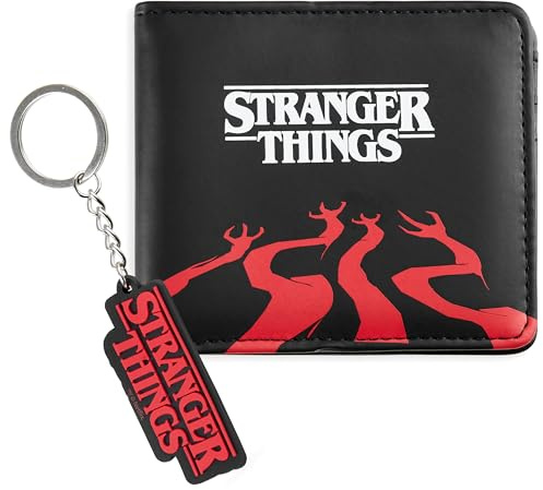Stranger Things Geldbeutel Damen Mit Passendem Schlüsselanhänger - Mit Kartenschlitzen, ID-Tasche, Bargeldfach