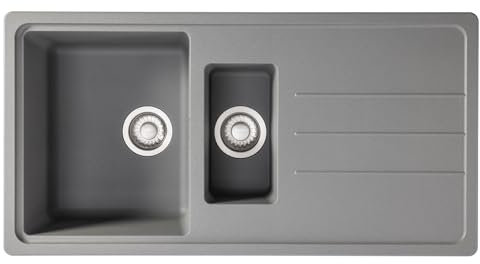Franke Junos JSD651-97UG 1.5 Bowl Tectonite Reversible Inset Grey Kitchen Sink