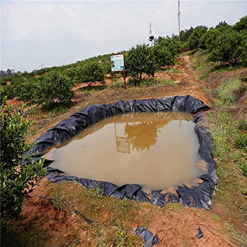 Teichfolie, 10 m breit, Schwarze Fisch-Poolfolie für Gartenteiche, Wasserfall, Bäche, Brunnen, Teichunterlage, Garten-Pool-Abdeckung, Bäche, Wassergärten, Poolmembran, 0,2 m (Größe: 10 x 4,5 m (32,8