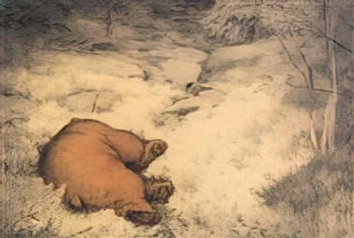 Theodor Severin Kittelsen photo A4 bruin asleep in the blueberry bushes bamsen