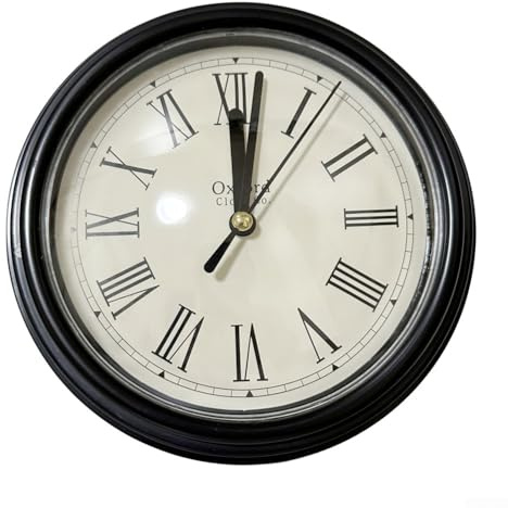 HpLive Vintage Mini Quarzuhr 150mm römische Ziffern Uhr Einsatz DIY Silent Miniatur Uhr weißes Zifferblatt schwarz Trim