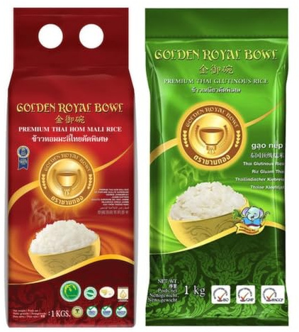 Golden Royal Bowl Thai Hom Mali Jasmine Rice & Glutinous Rice 1kg (Pack of 2)