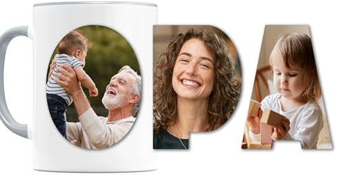 Opa Fototasse mit eigenem Bild personalisiert Tasse mit Fotos Fotogeschenk für Großvater Geschenk Vatertag Kaffeetasse aus Keramik 330 ml