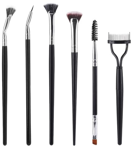 6 Pack Eyelash & Eyebrow Combs, Dual-ended Spoolie Mascara Brush and Lash Separator Tool for Eyelash Extensions