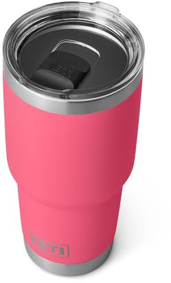 YETI Rambler Gobelet isotherme en acier inoxydable avec couvercle MagSlider, 887 ml, rose tropical