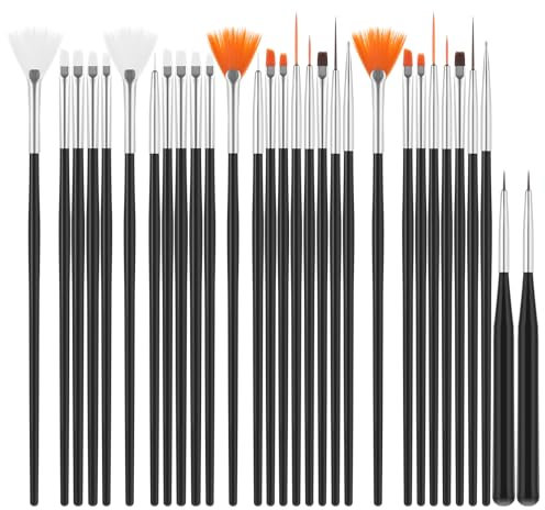 AOZUO 30 pinceles para decoración de pasteles, suministros de panadería, kit de pinceles de pintura de pasteles, herramienta de fondant, cepillo para hornear, herramientas de múltiples funciones para