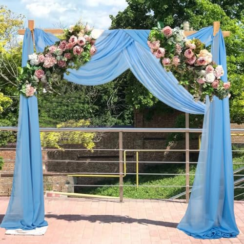 CHHEART 2 pannelli in chiffon per archi nuziali da 4,7 m, decorazioni per archi nuziali in chiffon, tende da soffitto in tessuto per cerimonie di nozze, ricevimenti, decorazioni per festoni