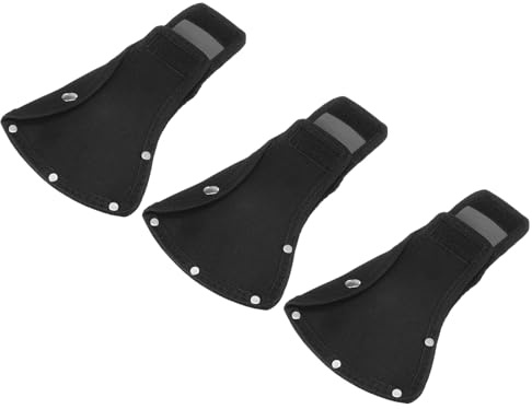 M METERXITY 3-Pezzi Fodero per Accetta, Fodero per Accetta 1,32LB, Copritesta Ascia a Doppio Scatto Portatile per Escursioni Aperto/Lavori Aperto Protettore Lama Accetta Copertura [Nero]