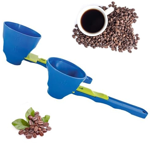 SEAHUI Cuchara de embudo para gimnasio, cuchara medidora 2 en 1, cuchara deslizante convertida en embudo, cuchara de embudo para medición precisa, proteína, polvo, café, alimentos