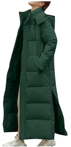 Generic Winter Coats For Women UK Clearance Maxi Long Hooded Puffer Quilted Parka Coat Warm Winter Jacket Elegant Long Sleeve Down Longline Padded Puffer Coat Cardigans
