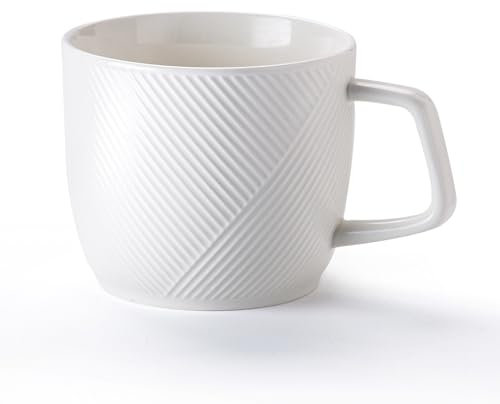 Adewnest Extra Large Ceramic Coffee Mug: 32 oz Oversized Soup Bowl with Handle for Cereal Tea Ice Cream - White Microwave Safe Giant Cup