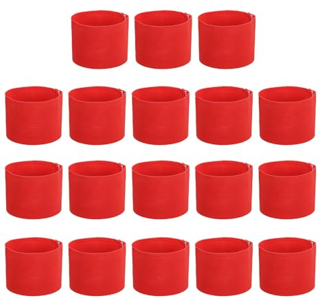 PATIKIL Fascia Capitano Calcio, 18Pz Fascia Braccio Capitano Calcio Fascia Braccio Capitano Elastica Fascia Braccio Sport per Capitani per Gioventù Squadra Calcio Allenamento Rosso