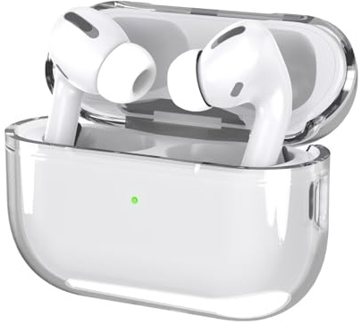 BoerHang Hülle Kompatibel mit AirPods Pro 2/1 Gen (2023/2022/2019), TPU Stoßfest Transparent Einfach [Front-LED Sichtbar] Kompatibel mit AirPods Pro 2/1 Gen (2023/2022/2019).Transparent
