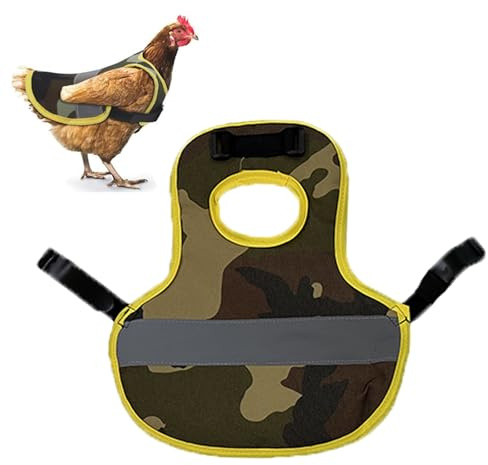 ZYEKIU Warnweste Hund Hühner Reflective Vest Henne Geschirr Henne Hennen | Reflektierende Weste Warnweste für Hühnersattel hen Kostüm Hühnerstall Zubehör Sattel Warnwestes (Camouflage)