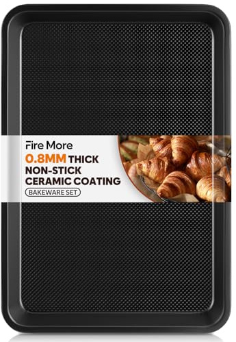 Fire More Kolståls Bakplåt 38,9 x 27,7 x 2,5 cm, Non-stick Ovnplåt för Bakning & Matlagning, 0,8 mm Tjock, Lätt att rengöra