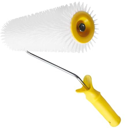 SHINEOFI 9 Inch Self Leveling Defoaming Paint Roller Brush for Cement Flooring High Low Teeth Spiked Roller Tool for Screed and Floor Coating