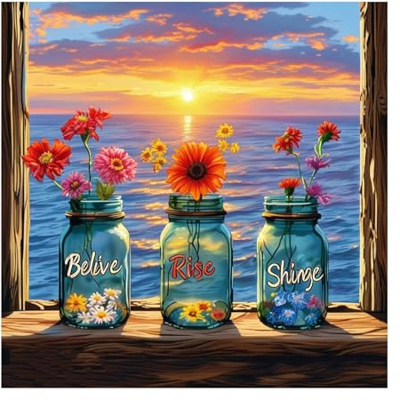 Xinpinzhou Kreuzstich Set Vorgedruckt - 36x36 cm Meer Stickbilder zum Sticken Set Erwachsene, Stickvorlagen Stickset für Anfänger, 11CT Cross Stitch Embroidery Kit Geschenke für DIY Home Deko