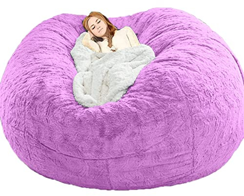 Jätte sittsäck för vuxna, 1,52 m, 1,82 m eller 2,13 m, med läderöverdrag, bekväm extra stor sittsäck (utan fyllning), stor fluffig soffa.