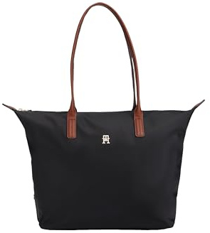 Tommy Hilfiger Damen Popette Große Reißverschluss Tragetasche, Schwarz