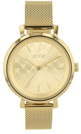 JOOP! Armbanduhr Damen Quarzuhr Analog, mit Edelstahl Armband, Gold, 5 bar Wasserdicht, Kommt in Uhren Geschenk Box