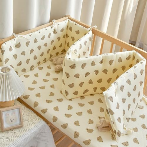 PTKG Barrera Cama NiñOs CojíN Barandilla de Seguridad para NiñOs Alfombra AnticolisióN ProteccióN Integral Almohadilla de Choque CojíN de Borde de AlgodóN Barandilla Blanda,D11,180 * 28cm