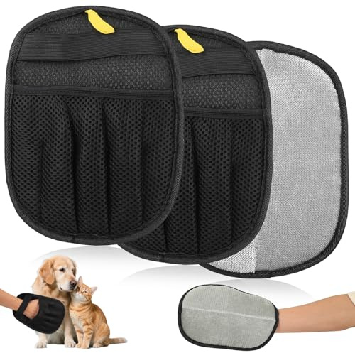 3er Set Elektrostatischer Tierhaarentferner Handschuh Hundehaare Entfernen, Tierhaarentfernungshandschuh, Doppelseitiger Katzenhaarentferner Handschuh, Magnet Fellhandschuhe Katzen Handschuhe