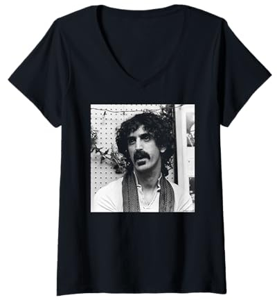 Donna Frank Zappa Madri di Invenzione Hot Rats Virginia Turbett Maglietta con Collo a V
