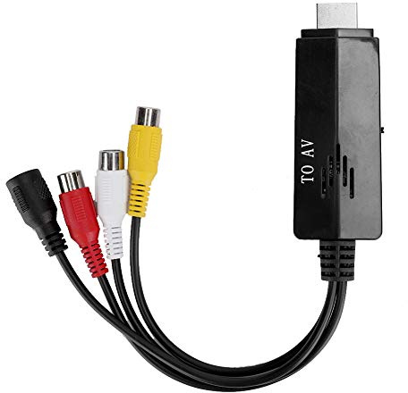 Tomantery Convertitore da Ad AV Adattatore Video Portatile per TV VHS VCR Masterizzatore Dvd, Cavo da Maschio a Femmina