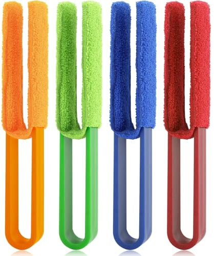4 Pcs Venetian Blind Cleaner Tool,Blind Cleaner,a Multi-Functional Cleaning Tool,Suitable for Air Conditioner Dust Removal,Blinds,Curtain,Multifunctional Cleaners for Car Air Vents