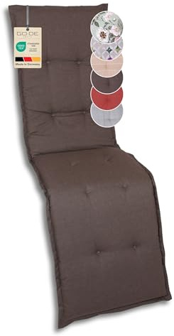 GO-DE Textil Bequeme und attraktive Polsterauflagen für Relaxliegen (Einzelset, Uni braun, Relaxauflage)
