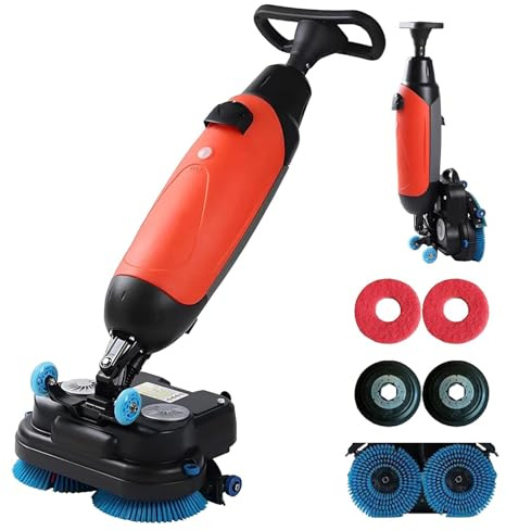 Autolaveuse de sols professionnelle sans fil, autoportée, à double brosse de 43 cm, batterie 36 V 12 A, tête rotative à 360°, capacité de nettoyage de 1 115 m²/h, pour carrelage et sols durs