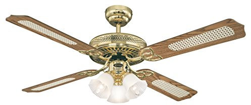 78017 Comet One-Light 132 cm Five-Blade Indoor Ceiling Fan, White Finish with Frosted Glass