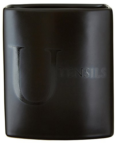 Premier Housewares Text Utensil Holder - Black,W10 X D9 X H14