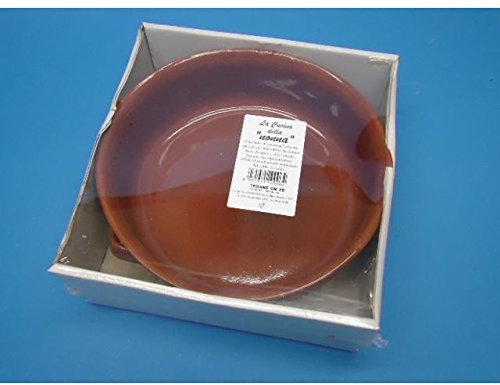 Teglia Tegame da forno In Terracotta rotondo con manici diam 26 cm