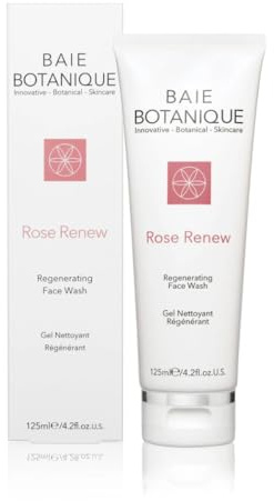 Baie Botanique Professionnel Gel Nettoyant Régénérant 125ml - Eau de Rose, Absolu de Rose, Huile de Graines d'églantier, MSM, Vitamine C, Thé Vert - Primé - Naturel a 98%, Biologique a 70%
